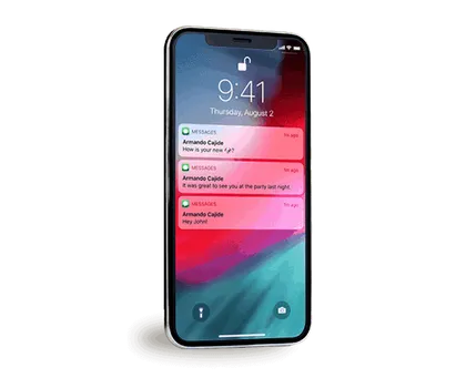 An automated SMS message arriving on a mobile phone lock screen
