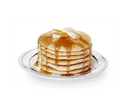 A stack of warm pancakes with syrup — something warm, for a warm visitor